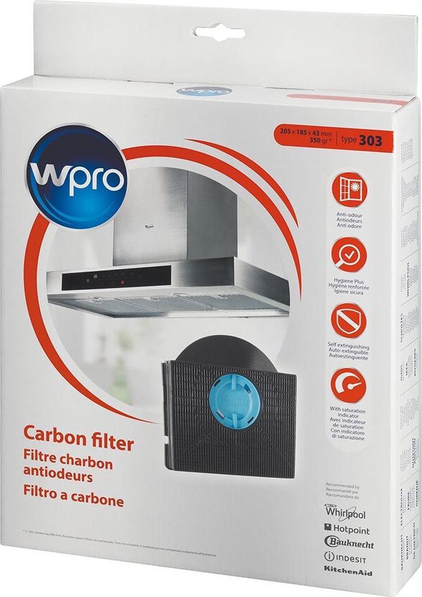 WPRO - Koolstoffilter Voor Afzuigkap - TYPE 303 - 484000008581