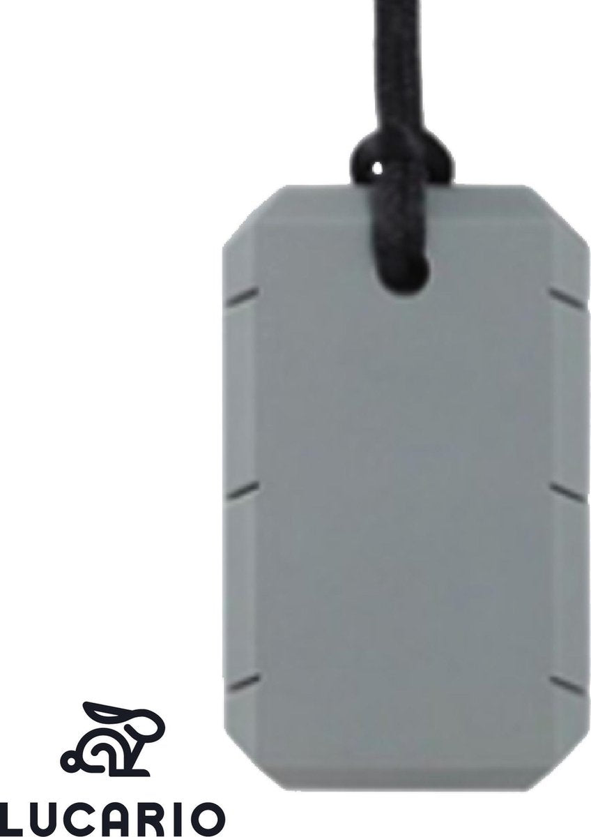 Bijtketting - Kauwketting | Army Tag - Grijs | Ook geschikt voor volwassenen