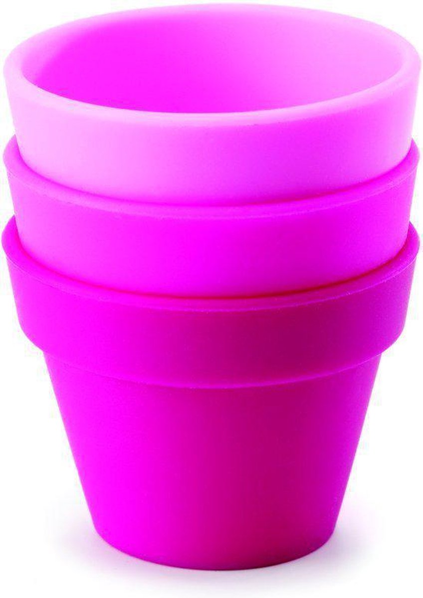 FusionBrands PetitPot Serveerschaaltjes - Siliconen - Roze - Set van 3 stuks
