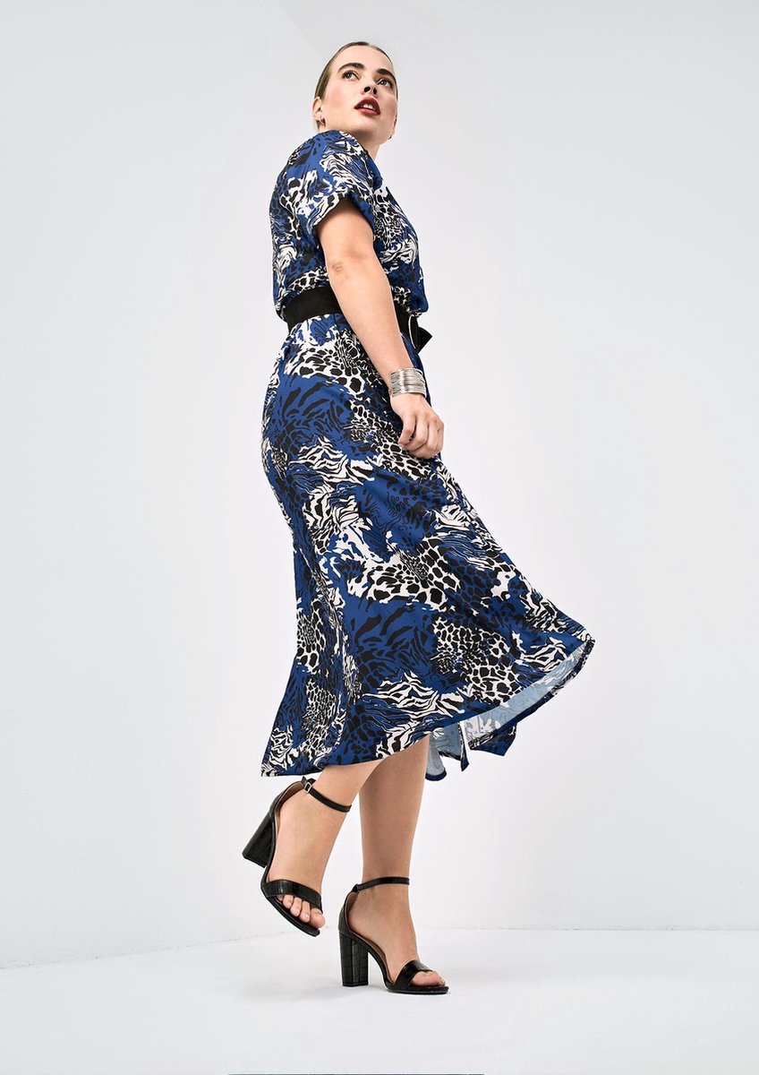 Overhemdjurk met zebraprint - Blauw