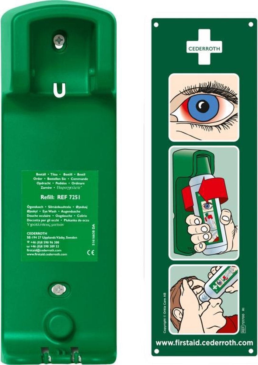 Cederroth wandhouder voor oogspoelfles van 500 ml.
