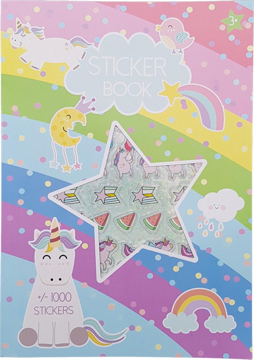 Stickers +/- 1000 stuks "Unicorn"
