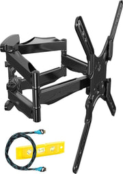 Invision® TV Beugel X-design met dubbele arm | Geschikt voor 26-55 Inch tot 40 kg | Draai- en kantelbaar | Muurbeugel steun ophang arm | Geschikt voor elk merk | Grote draaihoek | Monitor stand | Inclusief HDMI-kabel