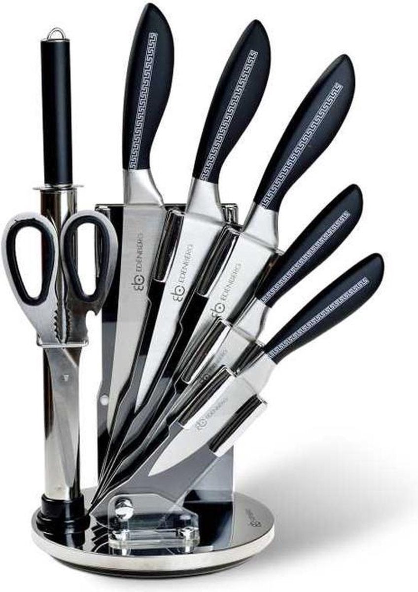 Edënbërg Black Line - Messenset met Luxe Messenhouder - 8 Delig