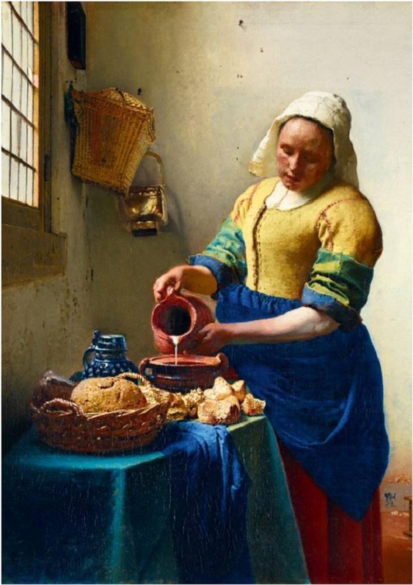Johannes Vermeer- Het melkmeisje (1000 stukjes