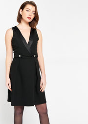 Blazer jurk zonder mouwen - Zwart