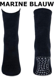 Anti slip sokken volwassenen - marineblauw - Unisex Maat 39-42