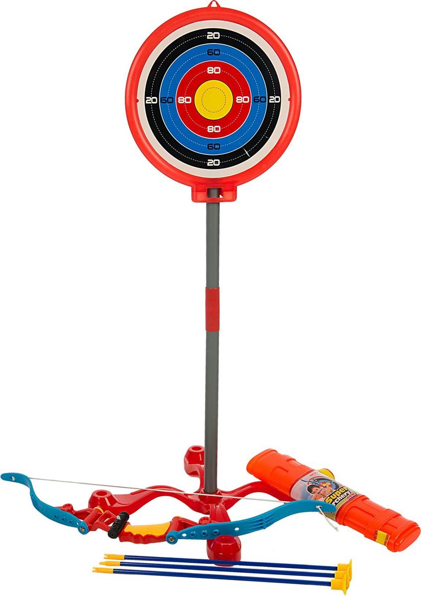 Pijl en boog set - Boogschieten - Handboog - Speelgoed - Buitenspeelgoed - Kinderen - 3 pijlen met zuignappen - Pijlenhouder - Schietschijf - Met laser aanduiding - Kleurrijke set