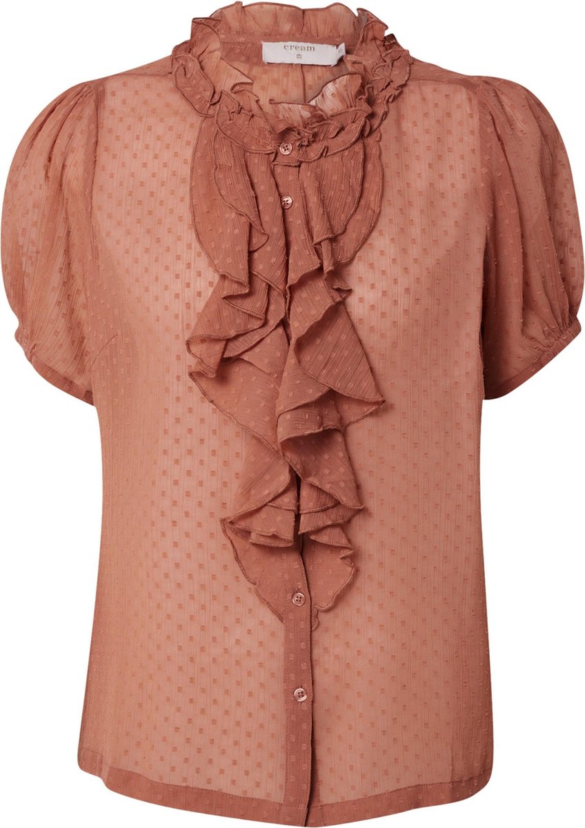 Cream blouse liba Roestbruin-38 (M)