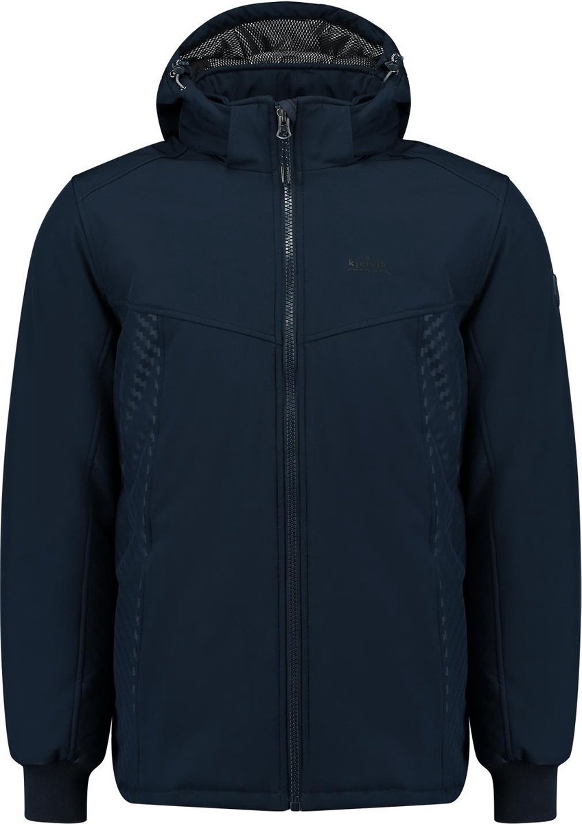 Kjelvik Doerak heren outdoor softshell jas - Blauw - Maat L - Winddicht - Ademend materiaal