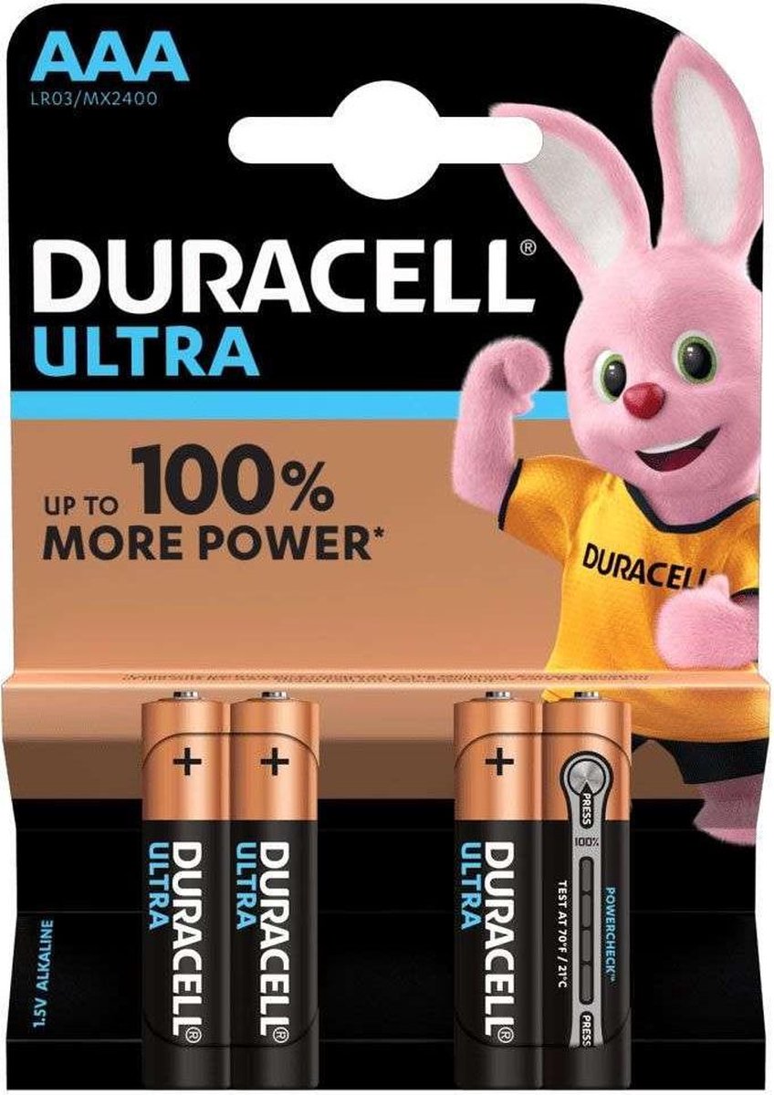 Duracell - Ultra alkaline AAA-batterijen - 4 stuks