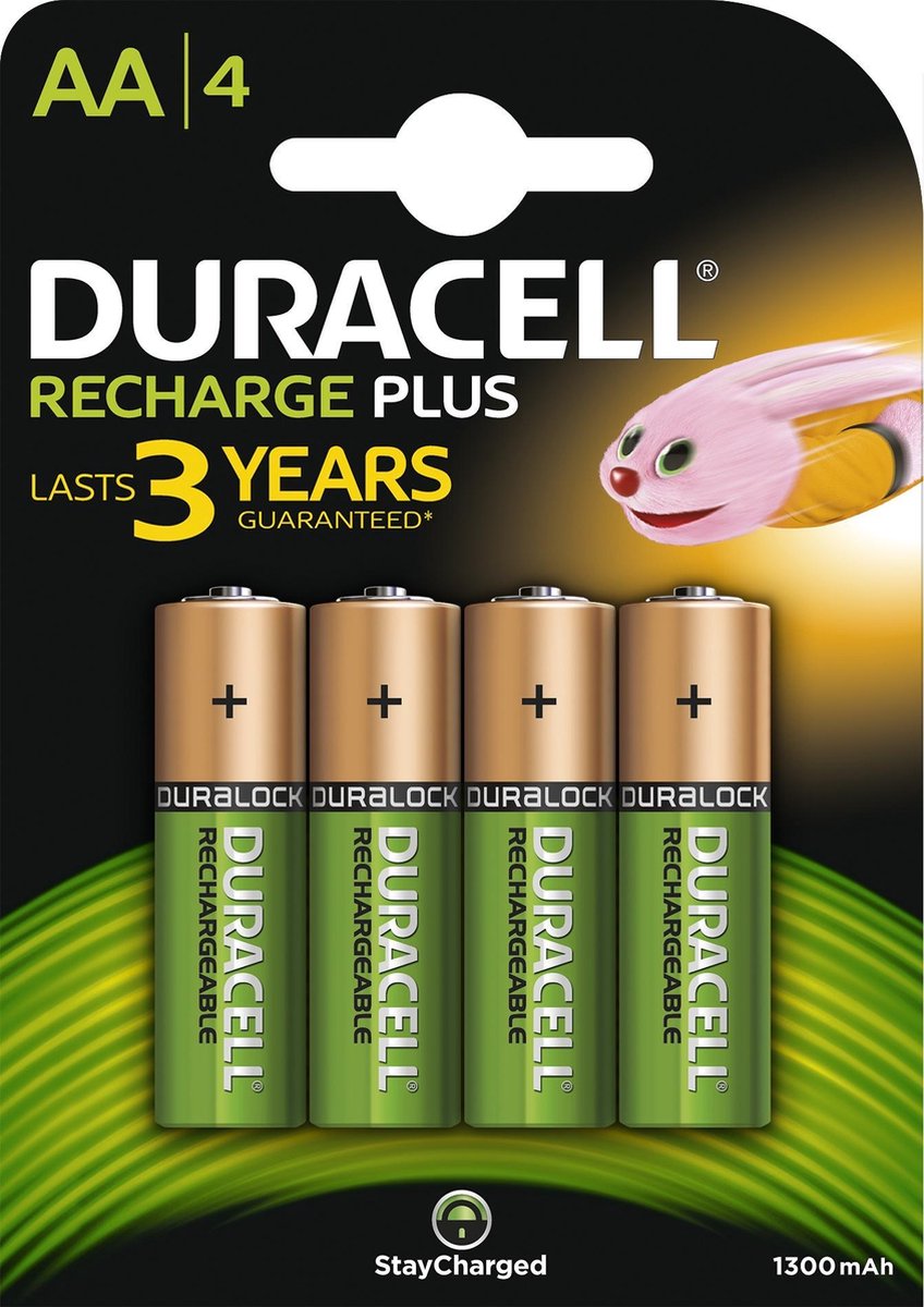 Duracell Recharge Plus Oplaadbare Batterijen - 4 x AA - 1300 mAh
