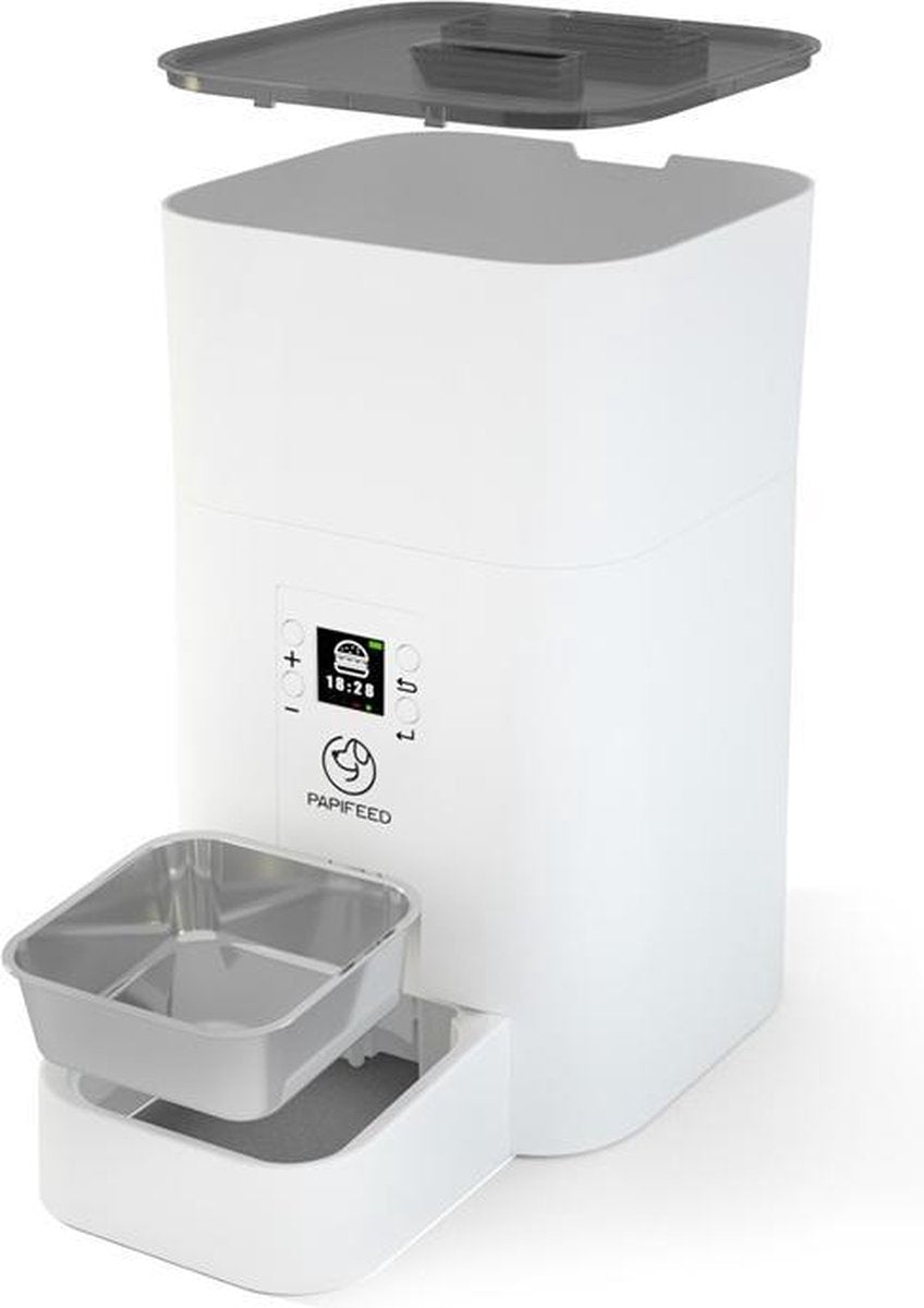 Papifeed- automatisch programmeerbare voerbak- kat- hond- voer dispenser- voerbak voor kat en hond- timer- wifi -