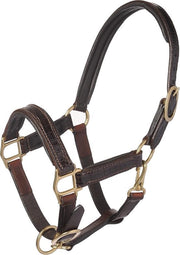 MHS Leren halster Croco brown/gold 2