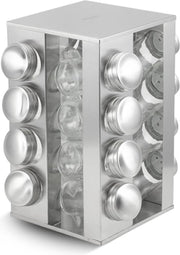 Edënbërg Classic Line -  Kruidenpotjes met Houder RVS - 16 potjes + rek