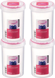 Lock&Lock - Twist Vershoudbakjes | Voorraadbussen | Bewaardozen voedsel - 330 ml - Rond - Set van 4 stuks