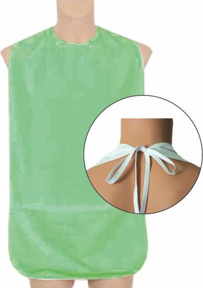 Badstof Slab met Touwtjes - Groen