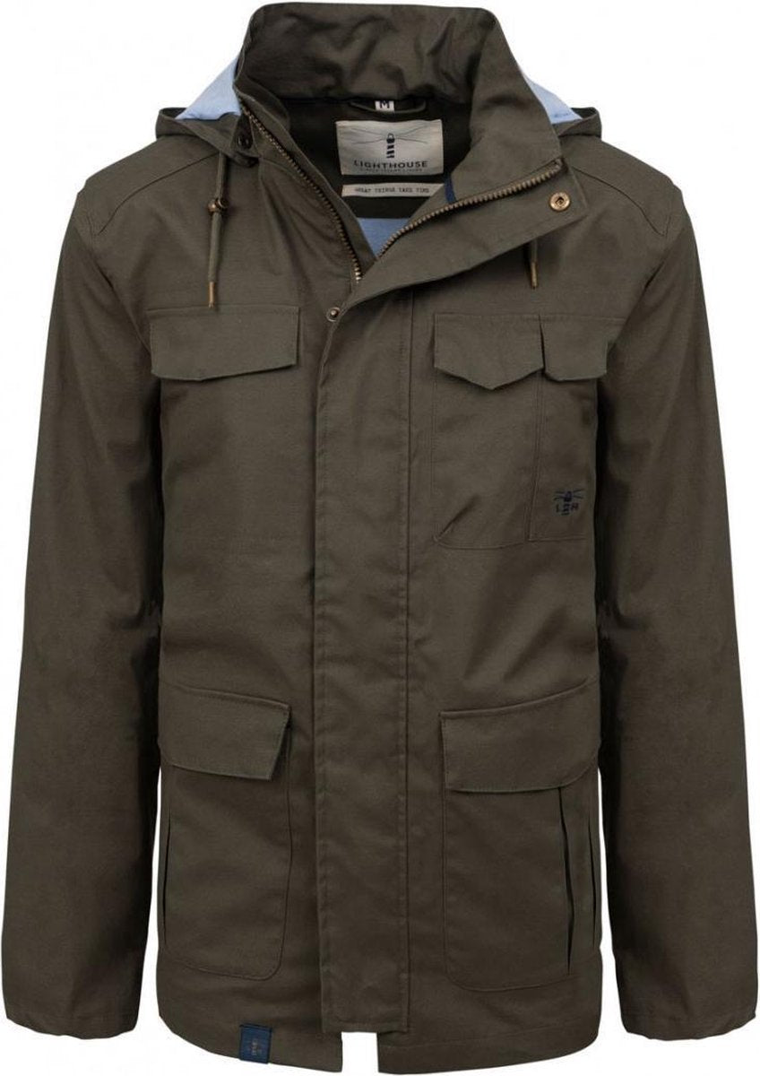 Groene (Olive)  heren regenjas Grayson van Lighthouse L