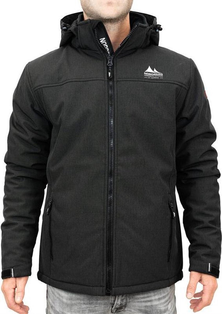 Nordberg heren winterjas zwart melange maat 3XL