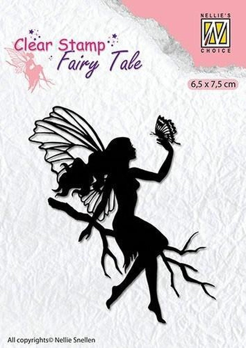 FTCS009 Clearstamp Nellie Snellen - Fairy tale silhouet stempel fee - 1 stuks 6