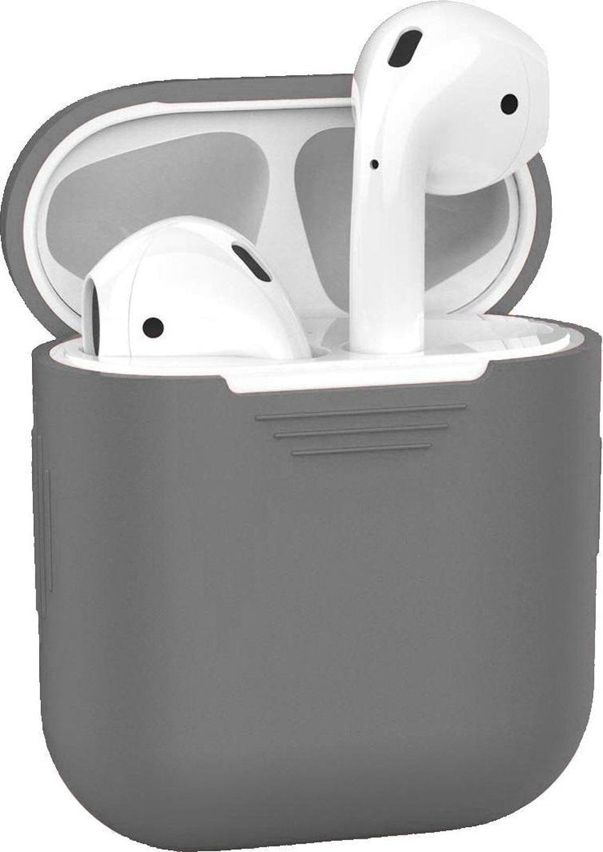 Siliconen Bescherm Hoesje Cover Hoes voor Apple AirPods 1 Case - Grijs
