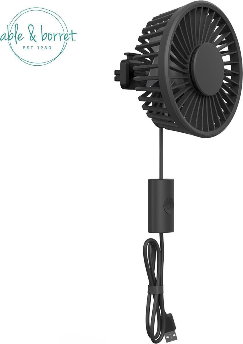 Auto ventilator | Dashboard ventilator | Ventilatoren | USB ventilatoren | USB fan | Mini ventilator usb | Kleine ventilator | 360° Kantelbaar | 3 standen | Able & Borret