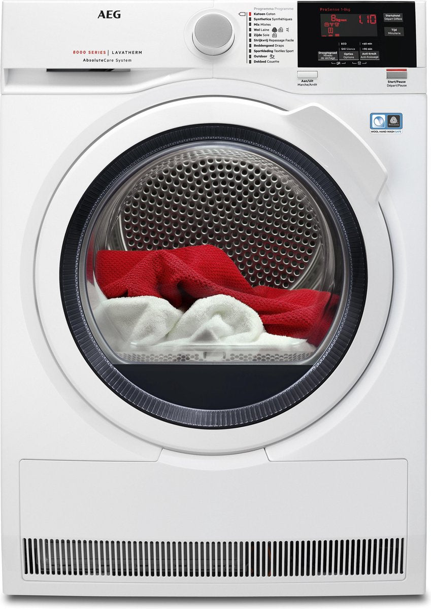 AEG T8DBG84W - 8000 serie - AbsoluteCare - Warmtepompdroger - NL/FR