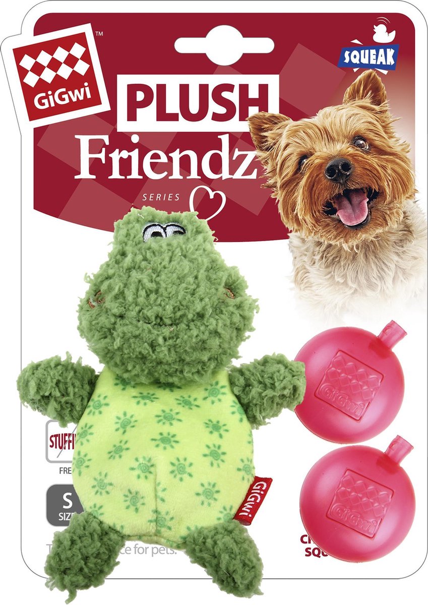 GiGwi Hondenspeelgoed GIG PLUSH FRIENDZ Kikker Groen 14 cm