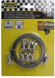 Universele Slangenklemset - Slangklem - Slangklemmen - 8 mm x 3 m + 8 klemmen