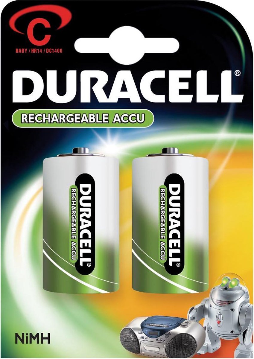 4x Duracell oplaadbare batterijen C