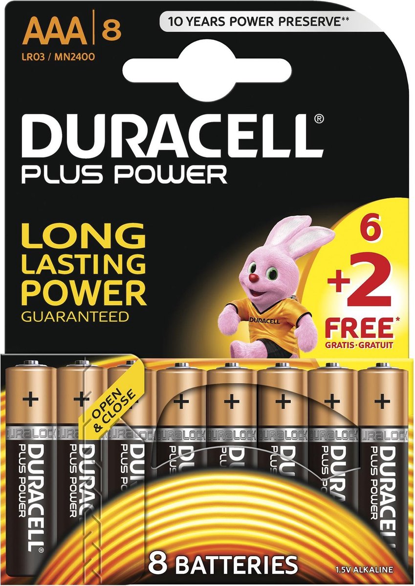 Duracell AAA Plus Power Alkaline Batterijen