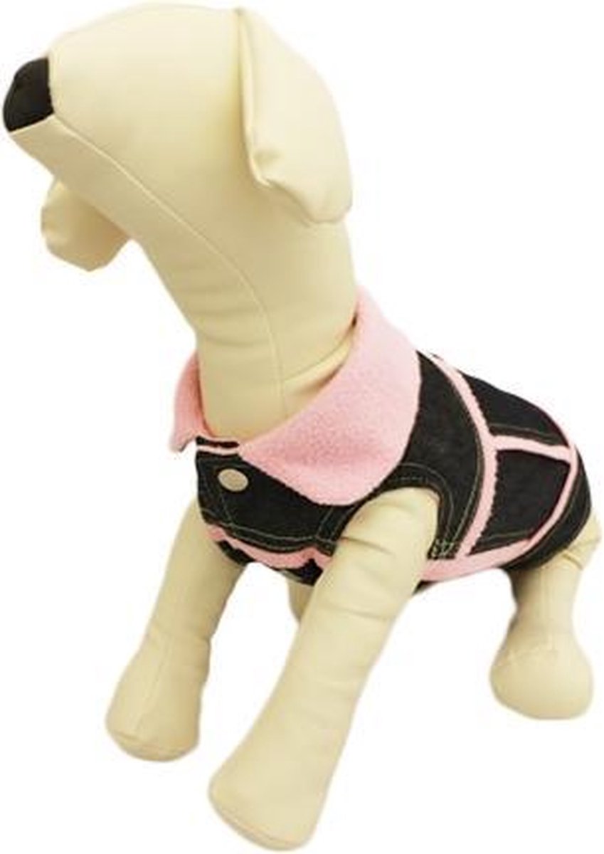 Bodywarmer in de kleur roze van spijkerstof - XXL ( rug lengte 35 cm