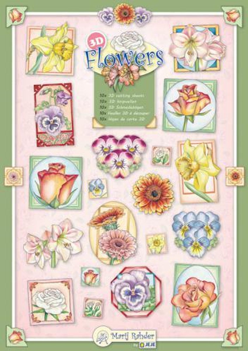 MRJ 3D Flowers Cutting A4 set 10 various 3D sheets