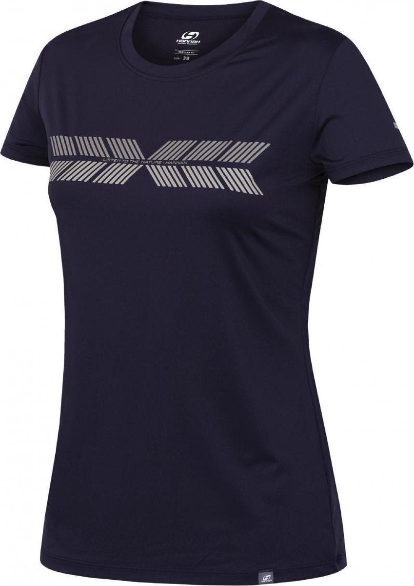Hannah Sportshirt Saffi Dames Polyester Donkerblauw Maat 40
