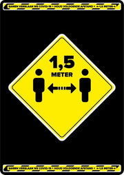 Stickers: Afstand bewaren - Corona/COVID-19 Stickers 60 cm x 85 cm (2 stuks)