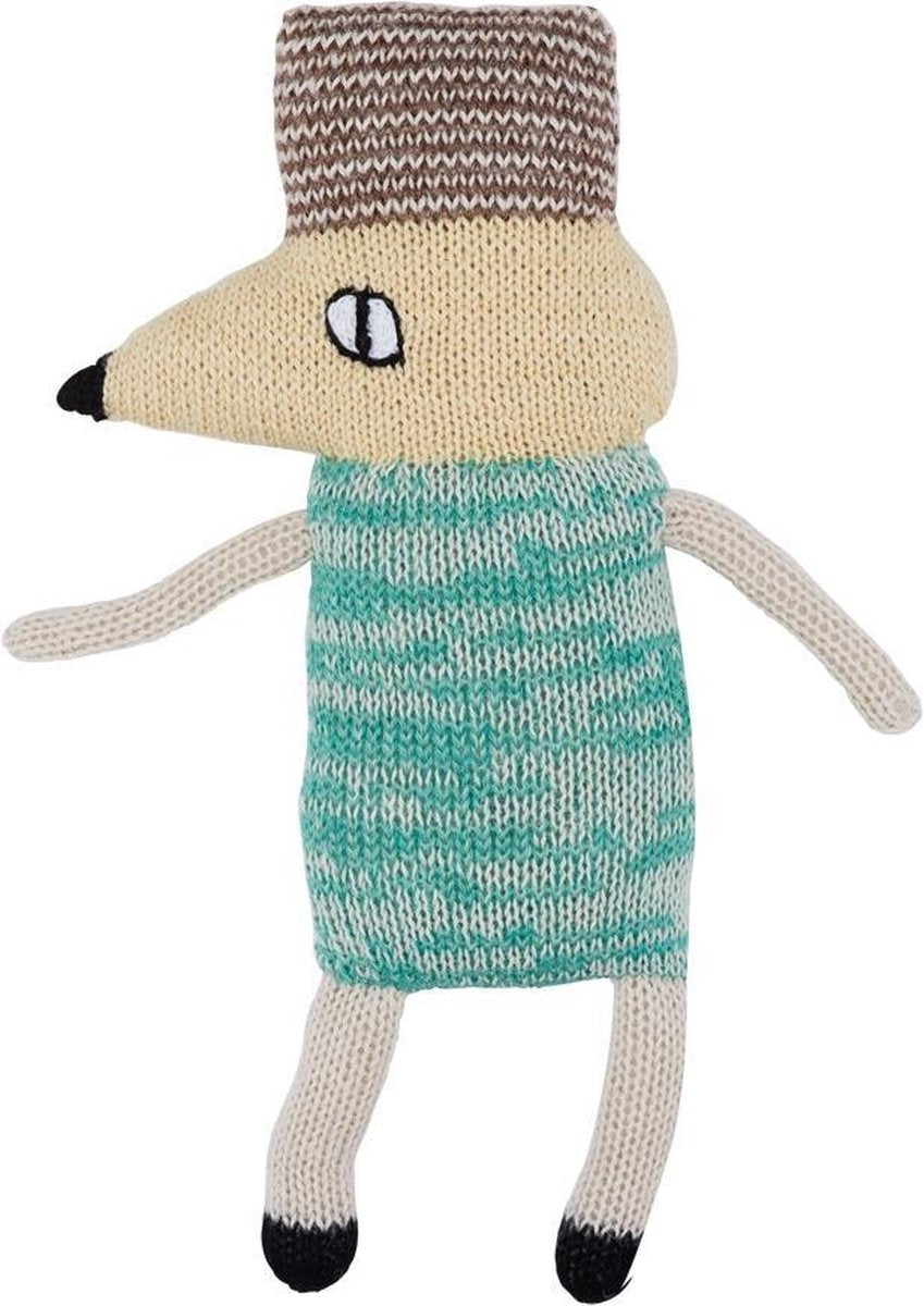 Luckyboysunday Knuffel Muis 20 Cm Alpaca Wol Blauw