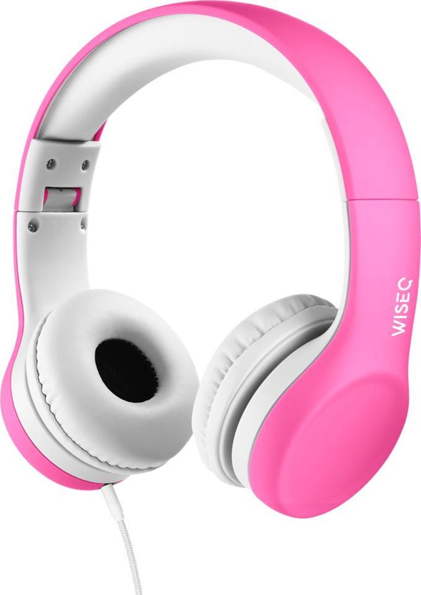 WiseQ Junior On Ear Koptelefoon Voor Kinderen -  Vanaf 3 tot 9 jaar - Volumebegrenzer - Roze