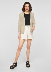 Q/S Designed By gebreid vest Beige-M