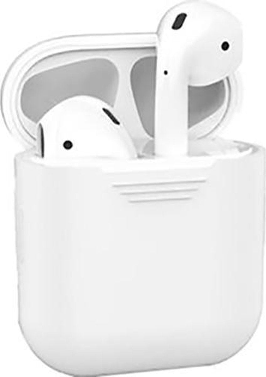 Airpods Hoesje Siliconen Case - Transparant Wit - Airpod hoesje geschikt voor Apple AirPods 1 en Airpods 2