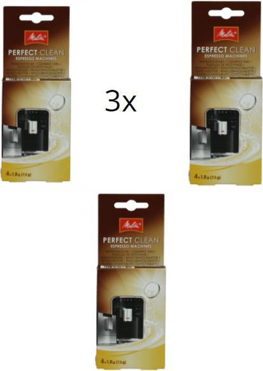 Melitta perfect clean taps reiniger reinigingstabletten -  3 verpakkingen a 4 st - espresso machines koffiezetapparaat