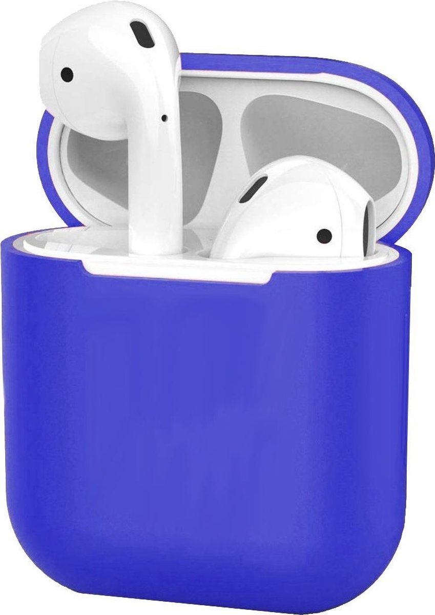 Hoes voor Apple AirPods 1 Case Silicone Hoesje Ultra Dun - Donkerblauw