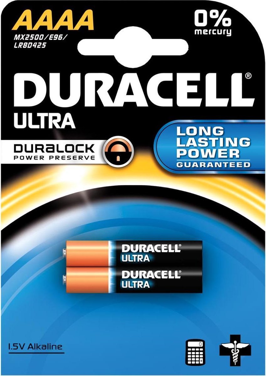 16x Duracell batterijen Ultra Power AAAA