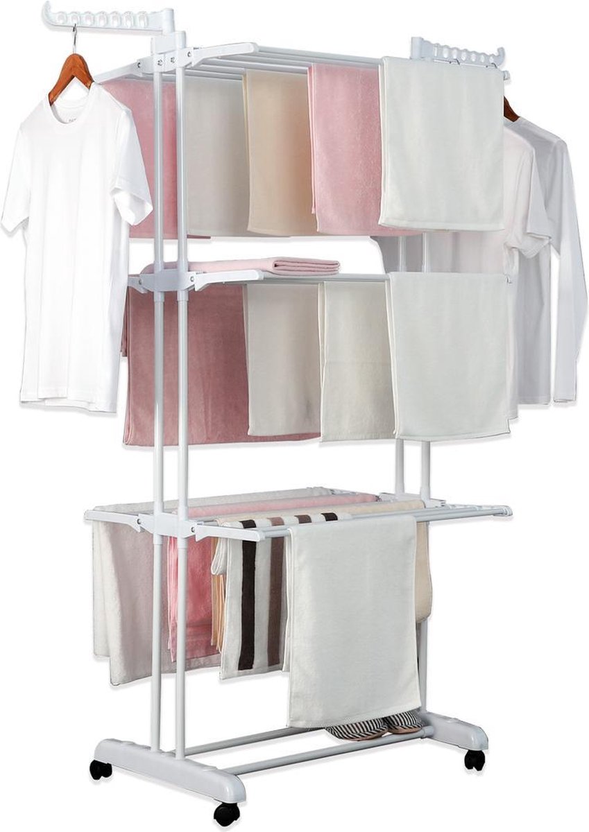 Herzberg HG-8034WHT Verrijdbaar Kledingrek