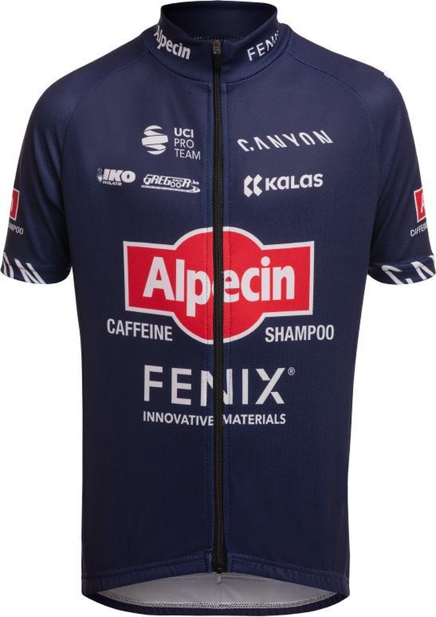 Kids Fietstrui Alpecin Fenix Kalas Mathieu van der Poel Maat 122