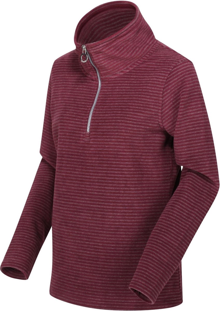 Solenne van Regatta voor Dames met halve rits van gestreept Fleece met een gemiddeld gewicht