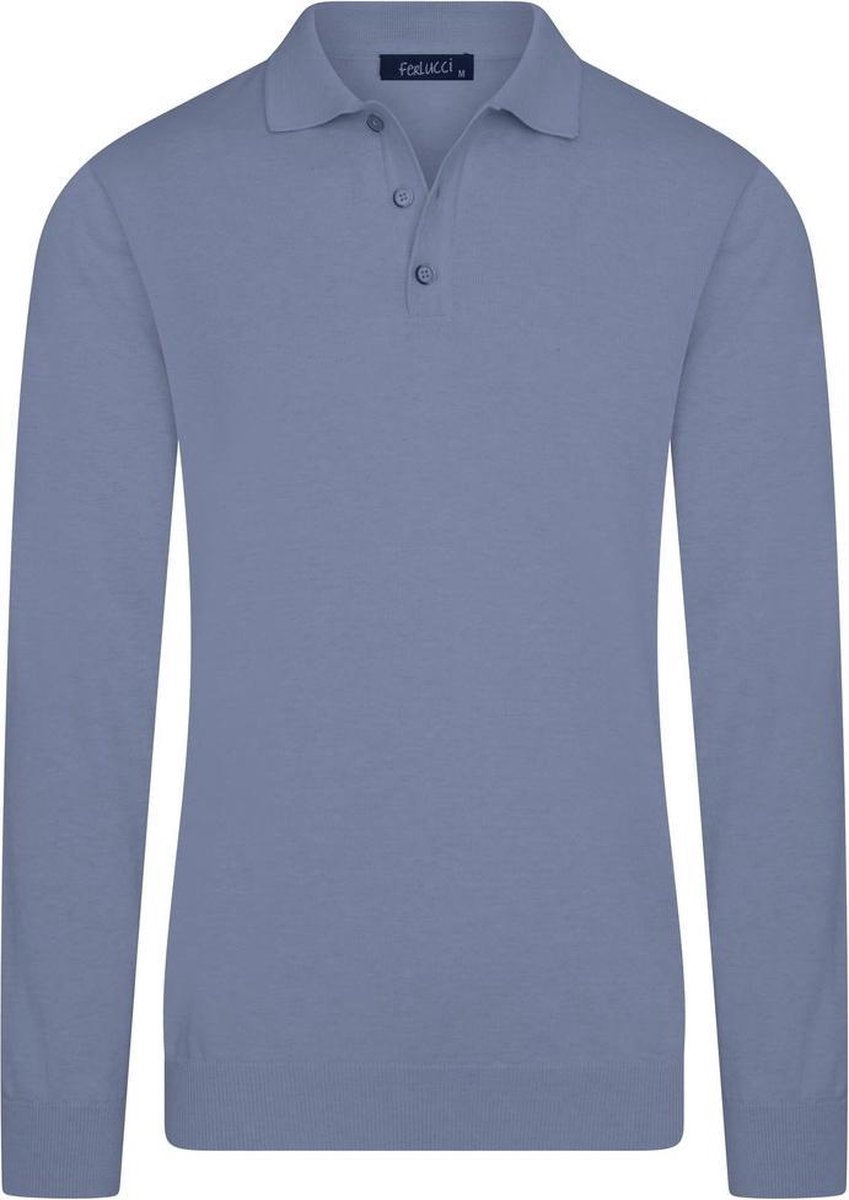 Ferlucci - Exclusieve Heren Trui met Polokraag  - Indigo