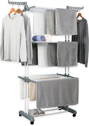 Herzberg HG-8034GRY Droogrek - Inclusief Wielen - Grijs