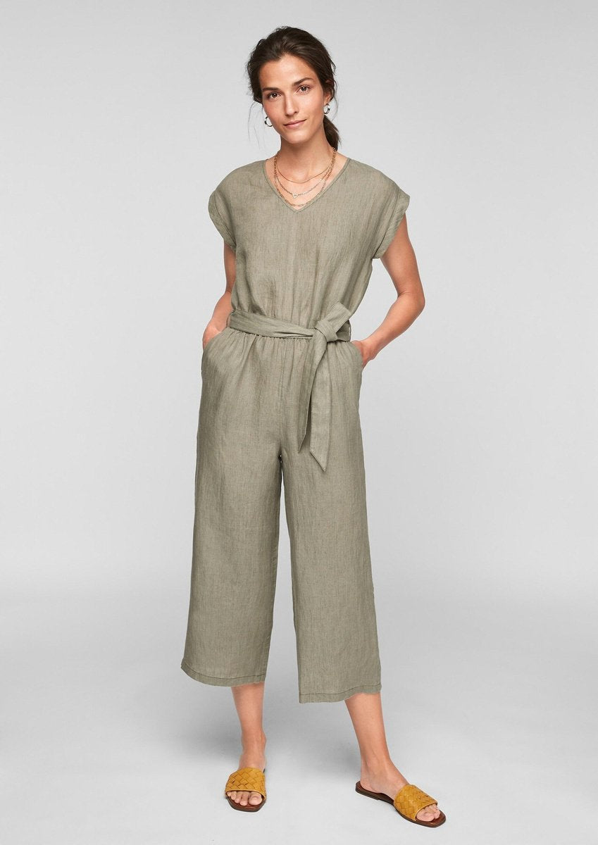 S.oliver jumpsuit Olijfgroen-42 (M)