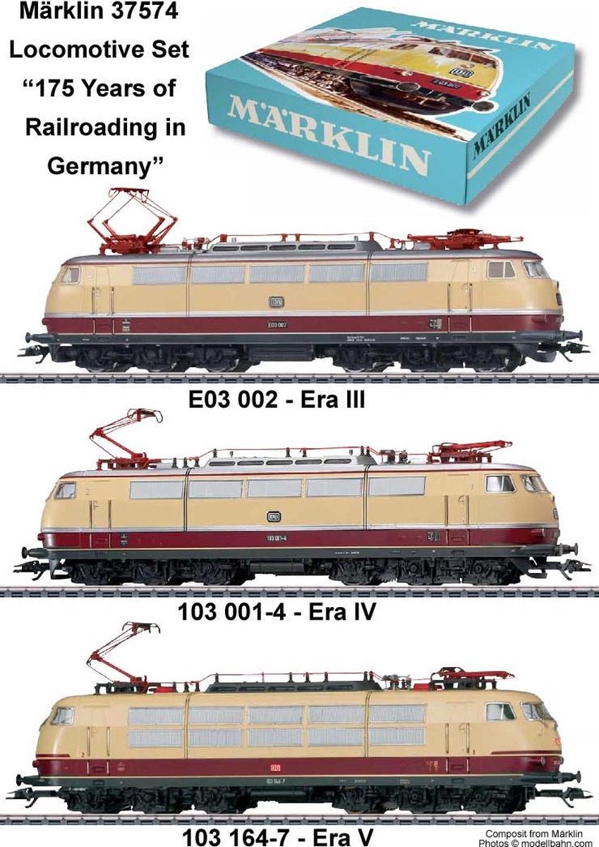 Märklin H0 Locomotiefset 175 jaar spoorwegen - 37574