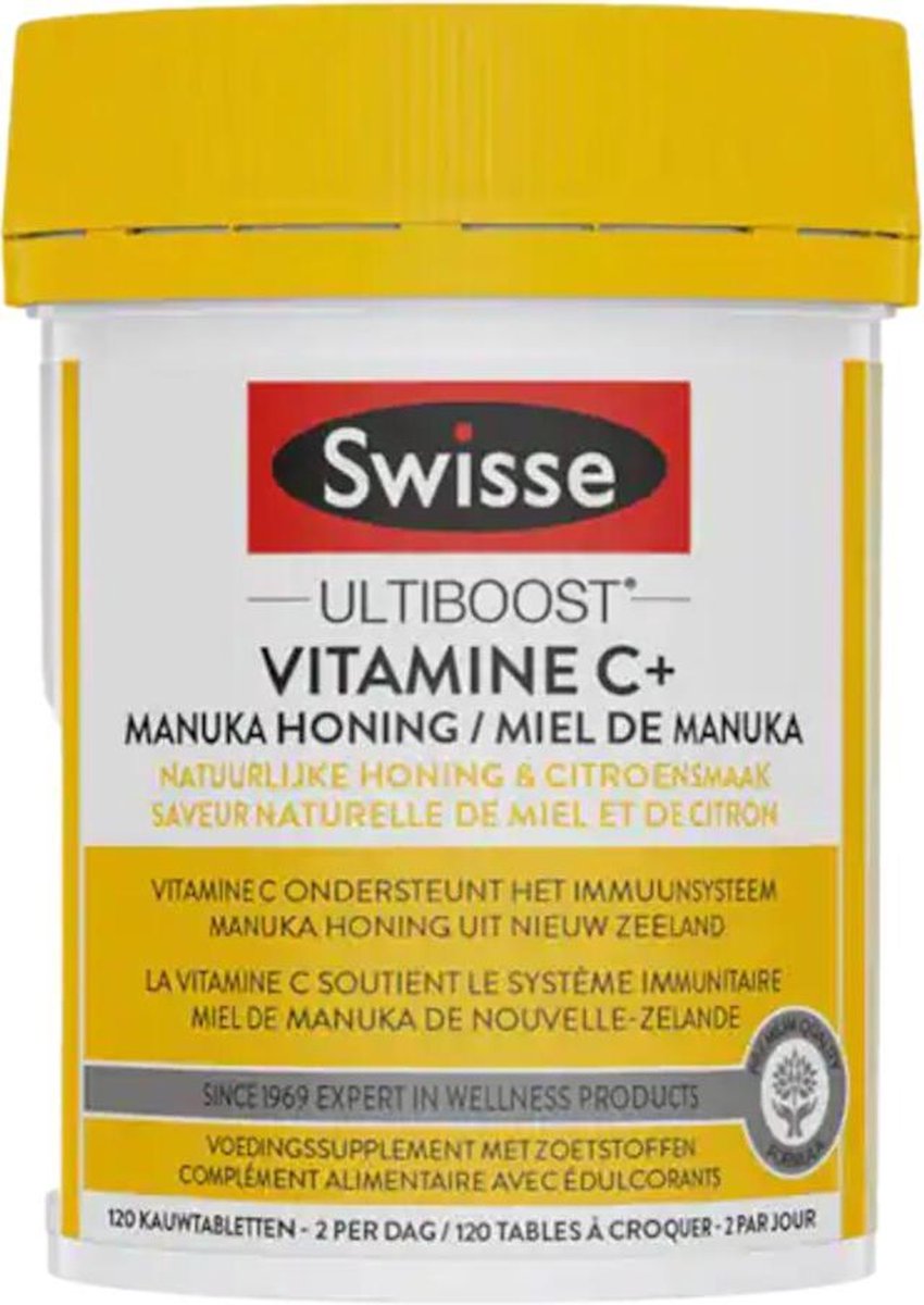 2x Swisse Vitamine C+ Manuka Honing 120 tabletten